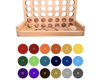 CUSTOM OPTION* Wooden 4 in a Row Game- Aesthetic Board Games-Coffee Table Decor- Portable Travel Games for Kids & Adults