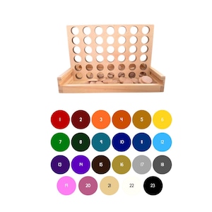 CUSTOM OPTION* Wooden 4 in a Row Game- Aesthetic Board Games-Coffee Table Decor- Portable Travel Games for Kids & Adults