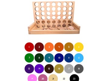 CUSTOM OPTION* Wooden 4 in a Row Game- Aesthetic Board Games-Coffee Table Decor- Portable Travel Games for Kids & Adults