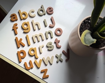 Silicone Neutral Magnetic Letters for Toddler - Non Toxic Lower Case 26 Piece Magnetic Alphabet Letters- ABC Magnets for kids