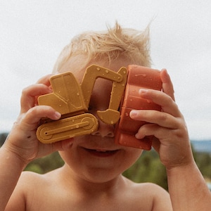 Neutral Vehicle Bath Toys-Mold Free Bath Toys-Toddler Bath Time-Car, Plane, Excavator, Train-Silicone Non Toxic-Bath Toys-Water Toys image 4