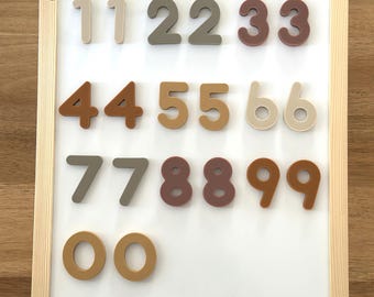 Silicone Magnetic Numbers 20 Piece Set Boho Number Magnets for Toddlers. 0-9