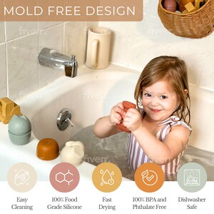 Neutral Vehicle Bath Toys-Mold Free Bath Toys-Toddler Bath Time-Car, Plane, Excavator, Train-Silicone Non Toxic-Bath Toys-Water Toys image 2
