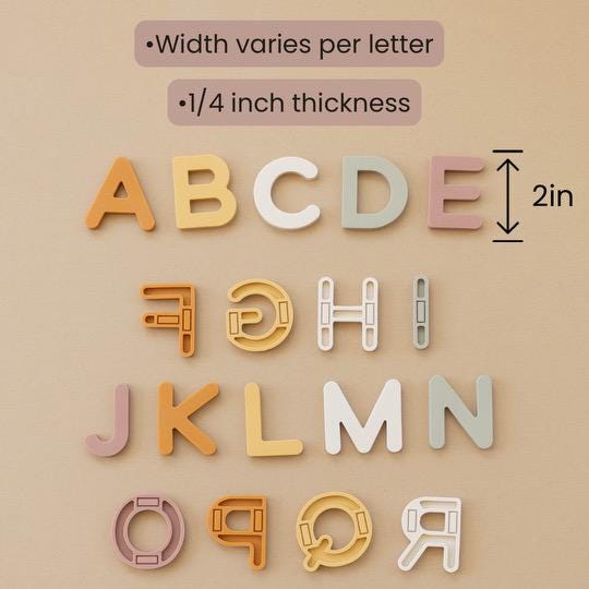 Silicone Neutral Magnetic Letters for Toddler - Non Toxic 26 Piece ...