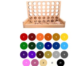 CUSTOM OPTION* Wooden 4 in a Row Game- Aesthetic Board Games-Coffee Table Decor- Portable Travel Games for Kids & Adults