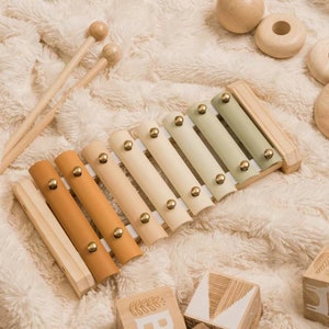 Xylophone Montessori Toys Baby Gifts Aesthetic & Functional Kids Musical Instrument Modern Boho Xylophone for Kids Wooden Xylophone image 6