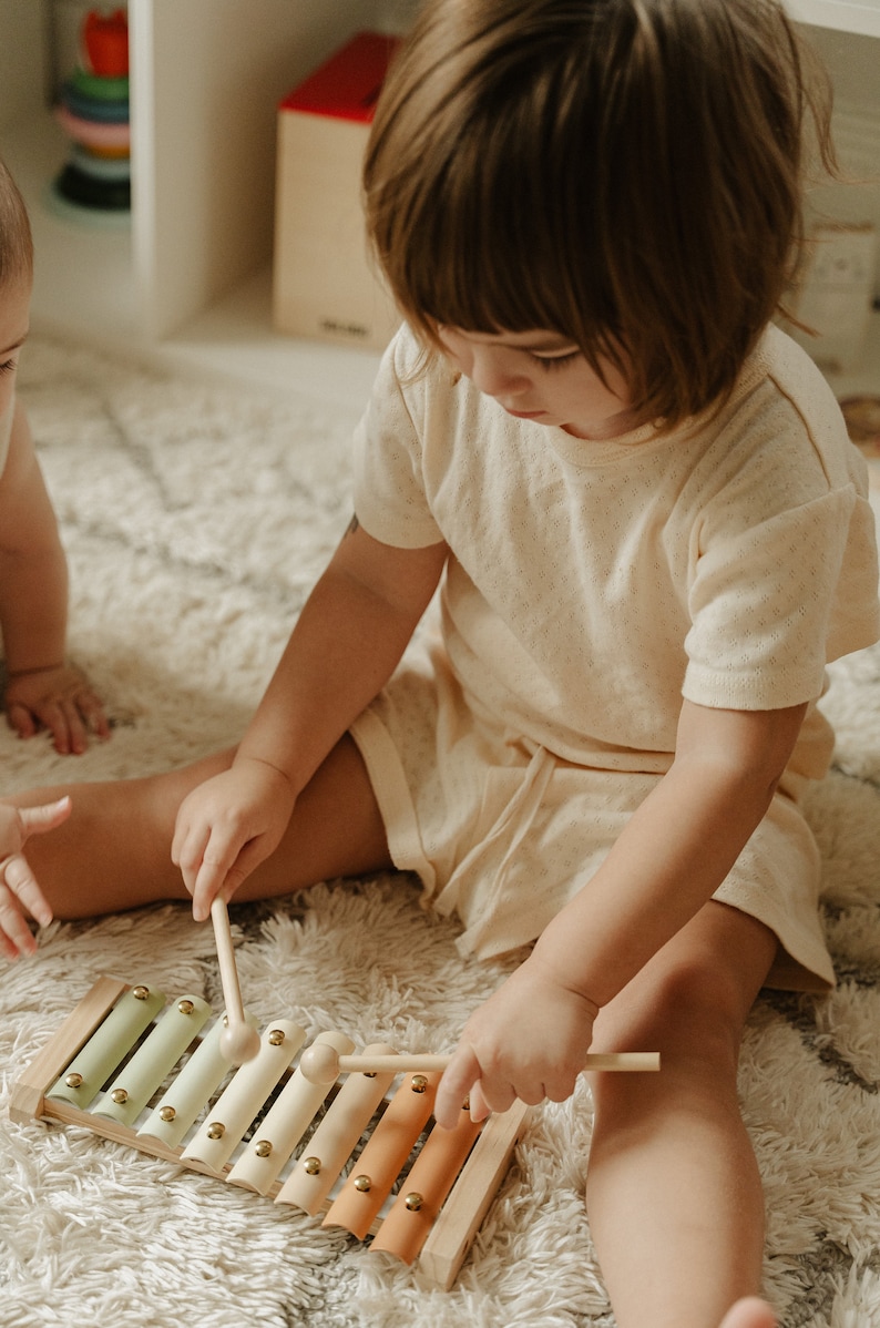 Xylophone Montessori Toys Baby Gifts Aesthetic & Functional Kids Musical Instrument Modern Boho Xylophone for Kids Wooden Xylophone image 5