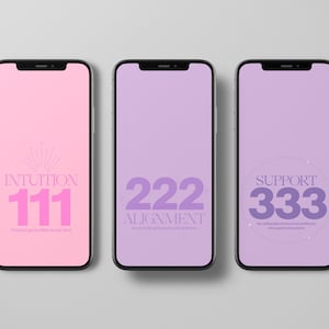 9 Minimal Angel Number Phone Wallpapers, Pastel Aesthetic Angel Number Lockscreen, Simple Angel Number Homescreen, iPhone, iOS, Spirituality