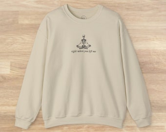 Juste là où vous m&#39;avez laissé, jambes croisées dans la pénombre, sweat-shirt à col rond pour Swifties !