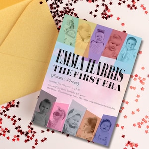 Personalisierte Taylor Era's Tour inspirierte Einladung für die erste Ära des Babys. Erster Geburtstag. Digitaler Download