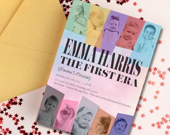 Personalized Taylor Era's Tour Inspired Invitation for Baby's First Era. First Birthday. Digital Download