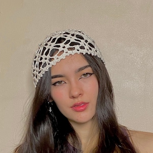 Crochet Lace Cap – Black, White, Cream