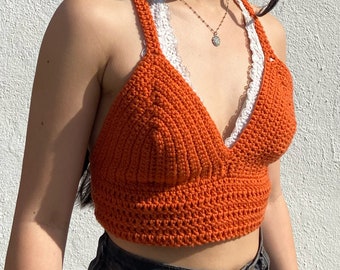 Sunset Crochet Bralette Top - Size Small