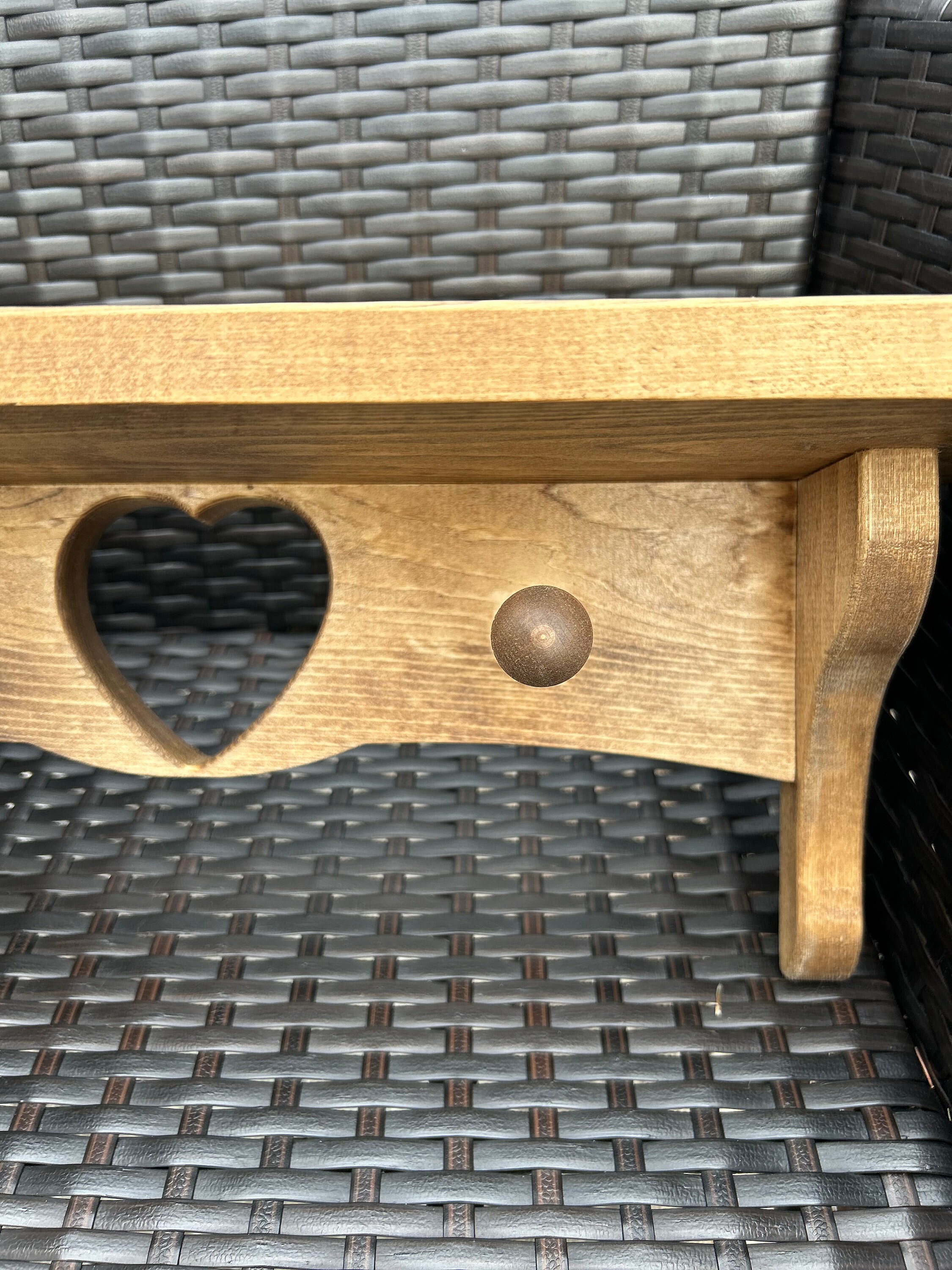 Rustic Wooden Heart Shelf With Peg Hangers Etsy