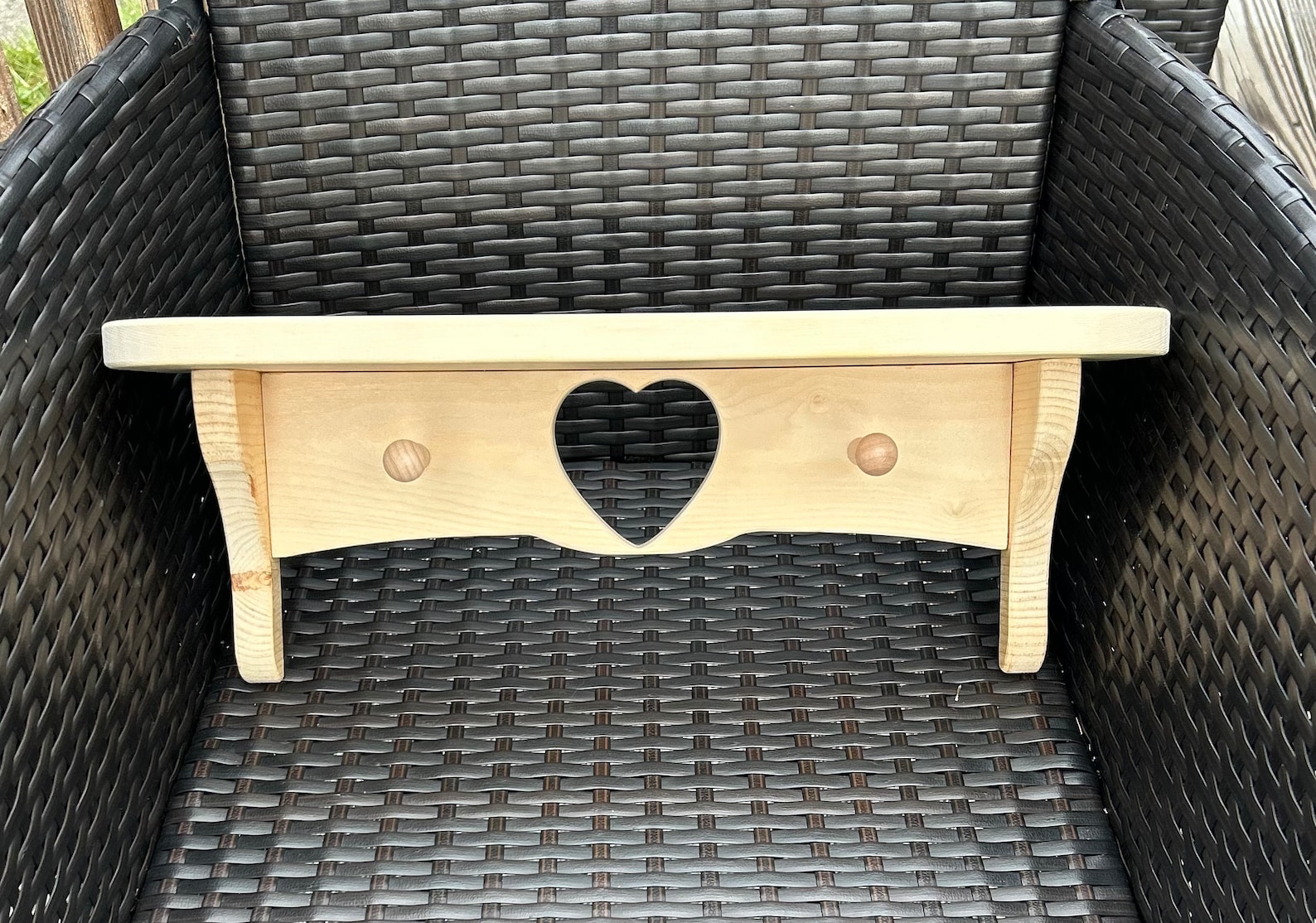 Rustic Wooden Heart Shelf With Peg Hangers Etsy