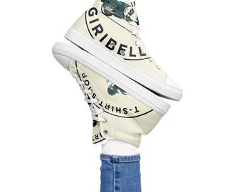 High-top canvas sneakers for women who love motorcycles, scooters, and vintage motorcycles.