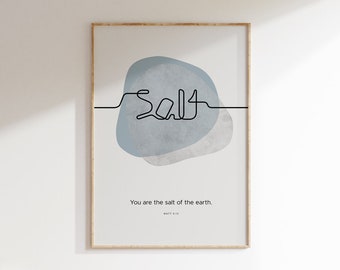 ZOUT Bijbelvers Wall Art Digitale Download, Moderne christelijke kunst voor eetkamer en keuken