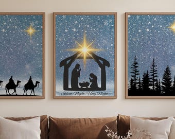 Krippe Weihnachten Wand Kunst Drucke: Drei Weisen (Digital Download JPEGs)