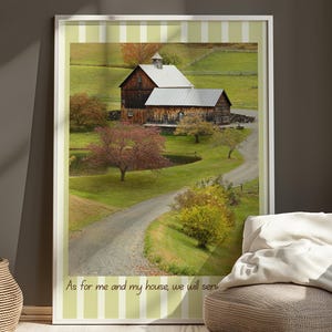 Christian Wall Art Farmhouse Christian Decor Rustic Bible Verse Home Decor Joshua 24:15 Rustic Fall Decor Christian Verses Wall Art