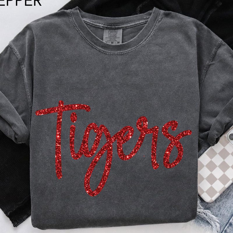 Custom Glitter Letters Tee - Etsy