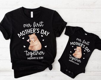 First Mothers Day Tshirt, Mommy and Me Shirts, New Mom Gift, Our First Mothers Day Shirt, Mothers Day Matching Outfit, Mom Baby T-Shirt
