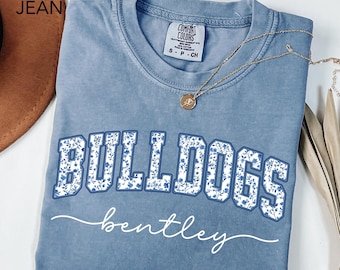 Comfort Colors® Custom School Mascot Shirt, School Logo Tee, Team Mascot Shirt Gift, Custom Name Gifts For Back To School, Custom Sports Tee