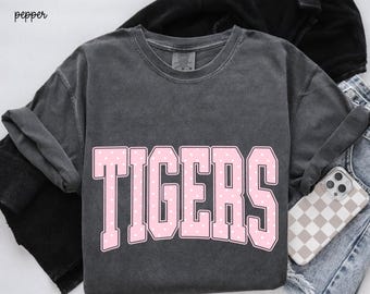 Comfort Colors® Custom School Mascot Shirt, School Logo Tee, Team Mascot Shirt Gift, Custom Name Gifts For Back To School, Custom Sports Tee