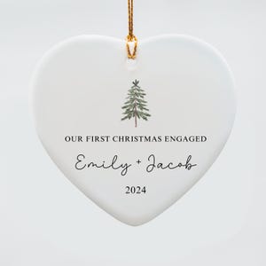 Personalized First Christmas Engaged, Engaged Christmas Ornament, Custom Engagement Keepsake, Engagement Gift, Engagement Announcement