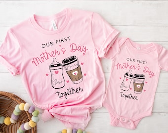 First Mothers Day Tshirt, Mommy and Me Shirts, New Mom Gift, Our First Mothers Day Shirt, Mothers Day Matching Outfit, Mom Baby T-Shirt