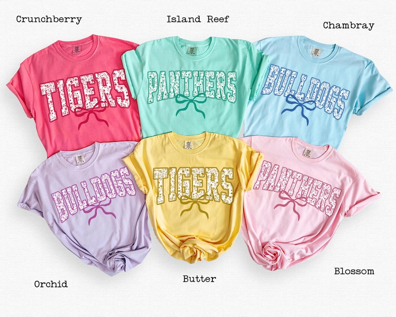 Comfort Colors® Custom School Mascot Shirt, School Logo Tee, Team Mascot Shirt Gift, Custom Name Gifts For Back To School, Custom Sports Tee image 1