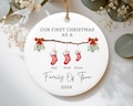 Family Of Three Christmas Ornament, Custom New Family Ornament, Baby's First Christmas Ornament, Personalized Family Ornament
