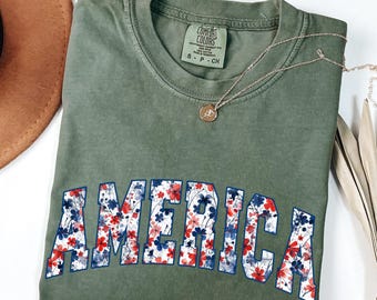 Floral America PNG, Floral  USA Png, Retro America Png, 4th Of July PNG, 4th Of July Sublimation Design, Patriotic Png, Girly png