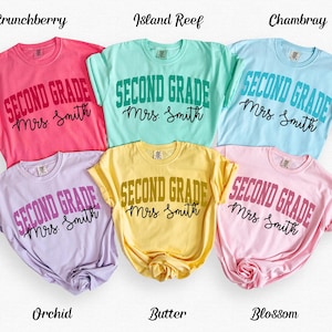 Custom Second Grade Teacher Shirt, Comfort Color Teacher Shirt, 2nd Grade Teacher Shirt, Back to School Shirt, Teacher Appreciation