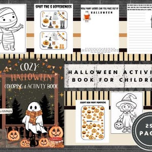 Plus de 25 pages d&#39;activités d&#39;Halloween à imprimer pour les enfants, jeux de fête d&#39;Halloween, pages à colorier d&#39;Halloween, PDF imprimable, téléchargement numérique