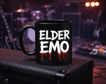 Elder Emo Kaffeetasse, Gothic Küchen Dekor, schwarze Tasse (11oz)