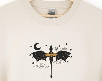 Embroidery Basgiath Sweatshirt, Embroidery Dragon Riders, Fourth Wing Kids Sweatshirt, Embroidery Fantasy Reader, Embroidered Die Or Fly