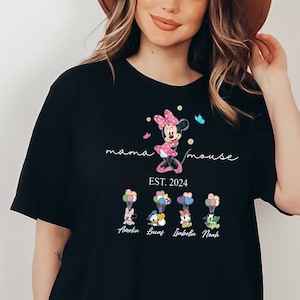 Personalized Mom T-shirt, Minnie Mouse Shirt, Custom Name Shirt, Children Name Shirt, Mothers Day Shirt, Gift For Mama, Disney Mom Shirt