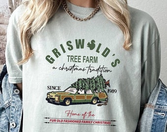 Griswold  Tree Farm T-shirt, Christmas Shirt, Comfort Colors, Old Fashioned Shirts, Traditional Shirt, Family Christmas Tee, Xmas Party Gift
