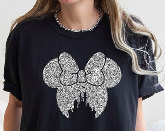Minnie Mouse T-shirt, Disneyworld Shirt, Birthday Girl Tee, Faux Glitter Shirt, Comfort Colors, Disney Mom Tee, Mickey and Minnie
