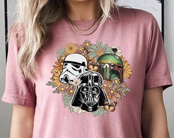 Star Wars Shirt,  Disney Shirt, Floral Shirt, Darth Vader Shirt, Disney Women Tees, Storm Trooper Shirt, Mandalorian Shirt, Star Wars Gifts