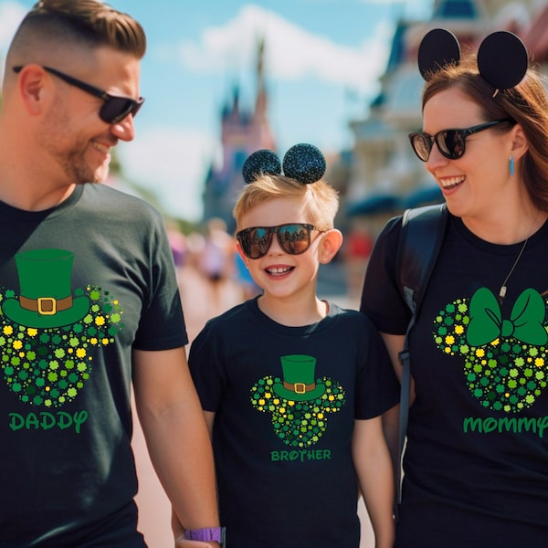 Personalized Patrick's Day Shirts, Personalized Irish Day Tee, Custom Disney Shirt, Mickey Mouse Shirt, Irish Mom Shirt, Minnie Mouse Tee