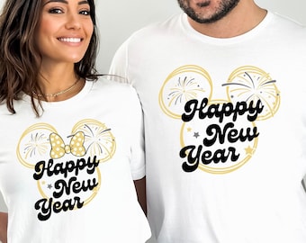 Happy New Year Shirts, Disney Shirt, Christmas Shirt, Mickey Mouse Shirt, Minnie Shirt, Vacation Shirt, Gift For Christmas, Couple Shirts