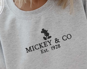 Embroidery Mickey Hoodie, Embroidered Disney Sweatshirt, Disney Trip Hoodie, Disneyland Kid Sweatshirt, Disneyworld Hoodie, Cute Wear
