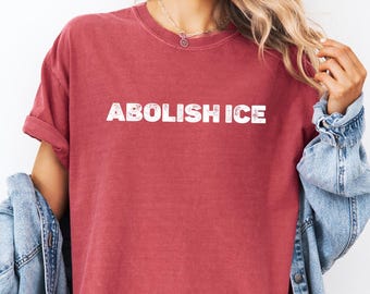 Abolish ICE Protest Shirt, No Human Is Illegal Graphic Tee, Pro Immigrant Political Shirt, Comfort Colors Shirt, Social Justice T-shirt