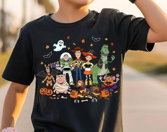 Toy Story Halloween Tee Kids | Woody Buzz Jessie Spooky Shirt | Rex Frankenstein Trick or Treat | Disney Halloween Vacation Youth Tshirt Fun
