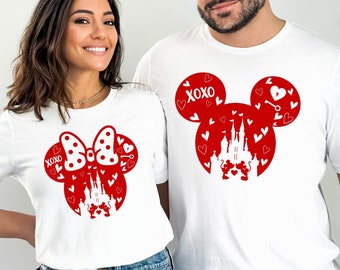XOXO T-shirt, Love Shirt, Mickey Mouse Shirt, Valentines Day Shirt, Disney Couple Shirts, Gift For Valentine, Cute Couple Shirts, Disney Tee