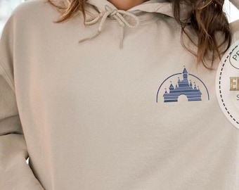 Classic Disney Logo Hoodie, Personalized Embroidered Sweater, Minimalist Theme Park Sweatshirt, Magic Kingdom Outfit, Custom Disney Fan Gift