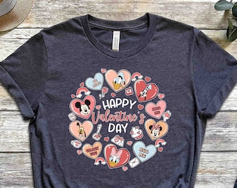 Happy Valentines Day Shirt, Disney Shirt, Love Shirt, Heart Shirt, Mickey Mouse Shirt, Retro Cartoon Tee, Minnie Mouse Shirt, Pluto Shirt