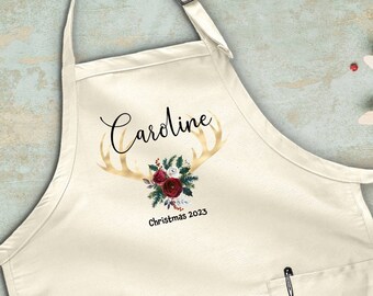 Personalized Christmas Apron, Kitchen Apron, Custom Name Apron, Baking Crew Apron, Kitchen Accessories, Cookie Apron, Xmas Party Apron
