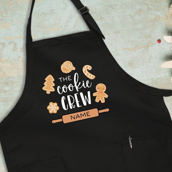Cookie Crew Apron, Christmas Apron, Family Baking, Gift For Christmas, Cooking Apron, Personalized Apron, Custom Christmas Apron, Xmas Gift